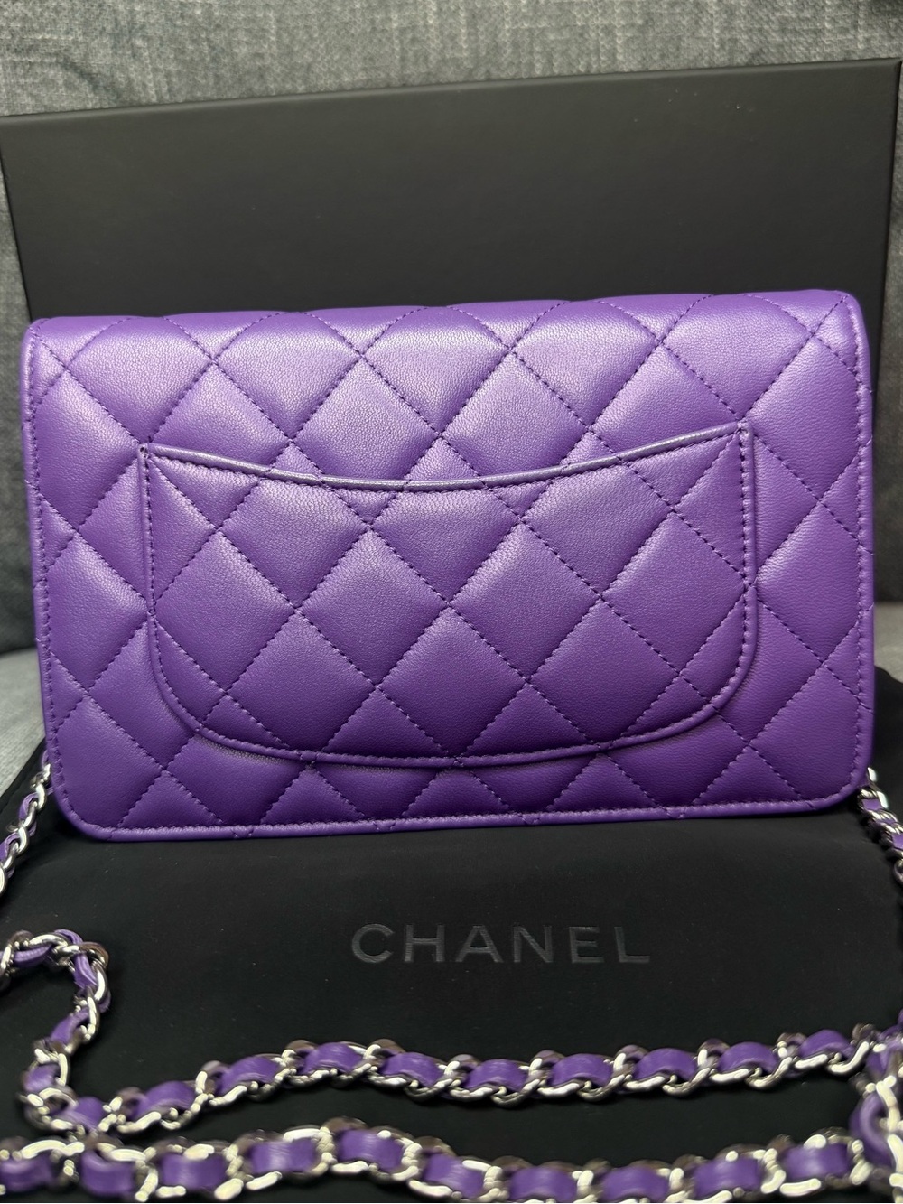 CHANEL wallet on chain CC crystal stars lambskin leather bag - Picture 3 of 10